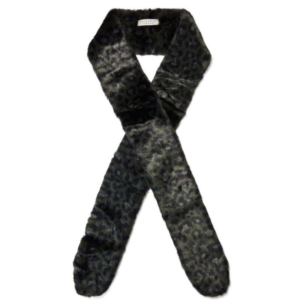 Charlotte Simone Alice Leopard Faux Fur Scarf